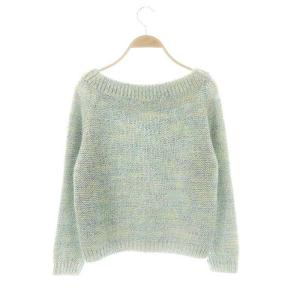 ANAYI ウールモヘア混ニットプルオーバー セーター 長袖 38 ミント マルチカラー /DF OS SH