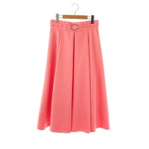 24SS ブライトツイルタックフレア スカート ロング 38 ピンク /MI OS SH
