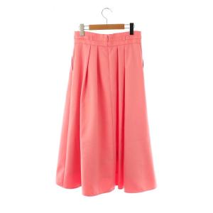 ANAYI 24SS ブライトツイルタックフレア スカート ロング 38 ピンク /MI OS SH
