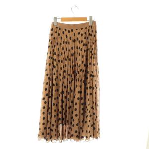 ANAYI 24AW ボルカドットプリーツ スカート ロング 36 キャメル ブラック /DF OS SH