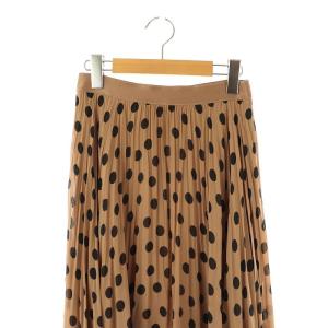 ANAYI 24AW ボルカドットプリーツ スカート ロング 36 キャメル ブラック /DF OS SH