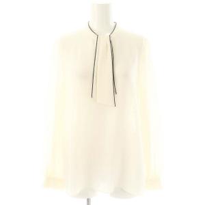 ジョーゼット配色タイ ブラウス 38 アイボリー /MI OS SH