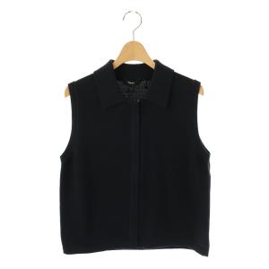 25SS Rounded Cotton Zip Up Vest R S ネイビー
