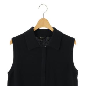 Theory 25SS Rounded Cotton Zip Up Vest R S ネイビー