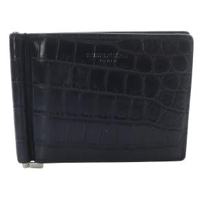 型押しマネークリップ ブラック