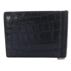 SAINT LAURENT PARIS 型押しマネークリップ ブラック