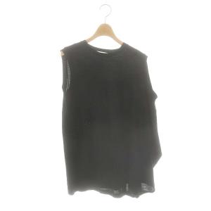 C/R天竺 「D」タンクトップ カットソー ノースリーブ 38 ブラック /DF OS