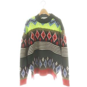 Nordic×ボーダー ニットハイネックプルオーバー M マルチカラー