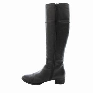 MARGARET HOWELL ロングブーツ シューズ サイドジップ レザー 24.5cm 黒 ブラック /HO