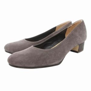 パンプス シューズ ローヒール ラウンドトゥ スエード 24.5cm グレージュ /HO