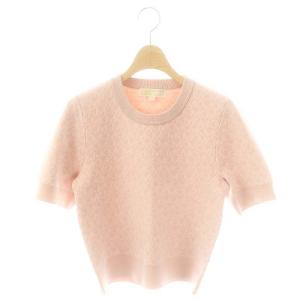 Logo Jacquard Short-Sleeve Sweater ニット カットソー 半袖 ロゴ M