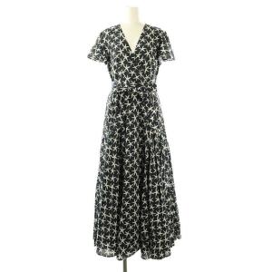 TOMORROWLAND別注 マドモアゼルのドレス ワンピース ロング ダークネイビー ホワイト /DF