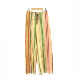 アセテートコットン ランダムストライプラップパンツ ワイド XS ベージュ マルチカラー /CX OS