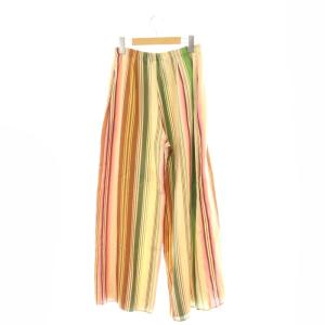CABaN アセテートコットン ランダムストライプラップパンツ ワイド XS ベージュ マルチカラー /CX OS