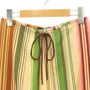 CABaN アセテートコットン ランダムストライプラップパンツ ワイド XS ベージュ マルチカラー /CX OS