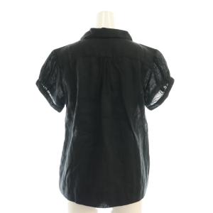 MARGARET HOWELL リネン ブラウス 半袖 1 黒 ブラック /AT OS