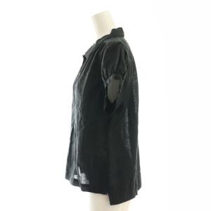 MARGARET HOWELL リネン ブラウス 半袖 1 黒 ブラック /AT OS