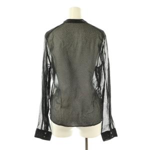 MARGARET HOWELL シアー ドットブラウス 長袖 1 ブラック /HK OS