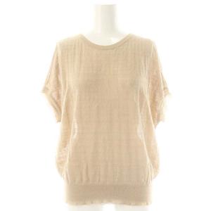 helmi コットンシルクハーフスリーブニット プルオーバー 38 ベージュ /DF OS