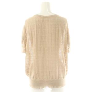 mina perhonen helmi コットンシルクハーフスリーブニット プルオーバー 38 ベージュ /DF OS