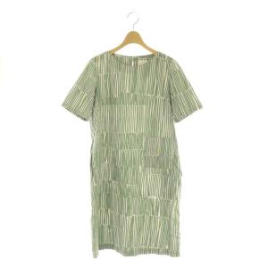 ランドリー ハロー laundry hello コットンワンピース ロング 38 グリーン ホワイト /SS