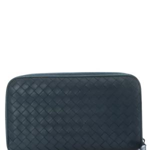 BOTTEGA VENETA ラウンドファスナー 長財布 レザー 青 ブルー /SR44 OH