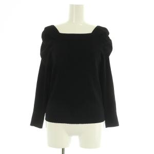 タックパフニットトップ カットソー スクエアネック 36 ブラック /MY OS