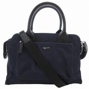 ハンドバッグ ショルダー 2WAY ナイロン ロゴ 紺 ネイビー /FF