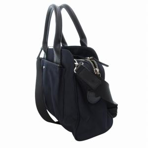 agnes b. ハンドバッグ ショルダー 2WAY ナイロン ロゴ 紺 ネイビー /FF
