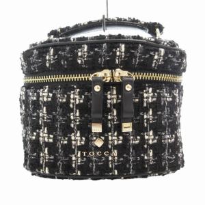 美品 ヴァニティ 2way ハンドバッグ ショルダー ツイード 黒 白 ブラック ホワイト /HO