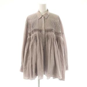 コットンピンタック刺繍ワイドシャツ スモークパープル /MI OS