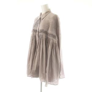 mizuiro ind mizuiroind コットンピンタック刺繍ワイドシャツ スモークパープル /MI OS