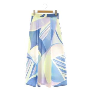 冨張愛コラボ マルチカラープリントスカート フレア マキシ ロング 34 マルチカラー /AT OS