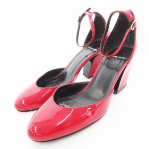 セパレートパンプス チャンキーヒール ストラップ 39 赤 レッド /UO SH