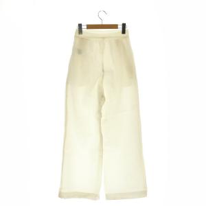 MUSE de Deuxieme Classe 24SS stretch twill タックパンツ ストレート リネン 34 オフホワイト /NR OS