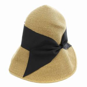 RISAKO ハット 麦わら帽子 テープリボン ベージュ /JS