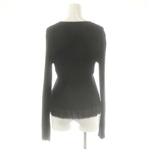 IENA 24SS 裾フリル プルオーバー リブニット カットソー F 黒 ブラック /AT OS