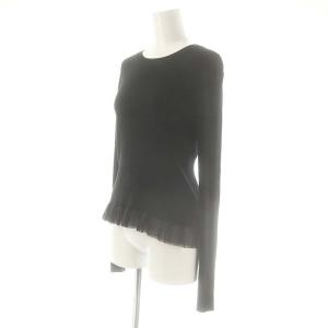 IENA 24SS 裾フリル プルオーバー リブニット カットソー F 黒 ブラック /AT OS
