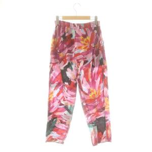 IENA ダリアプリントイージーパンツ 36 S マルチカラー ピンク /SY OS