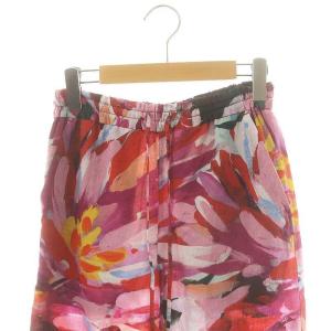 IENA ダリアプリントイージーパンツ 36 S マルチカラー ピンク /SY OS