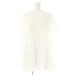 スムースフリルペプラム プルオーバー カットソー 半袖 38 ホワイト /DF OS