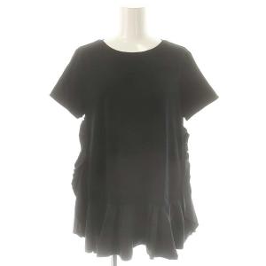 スムースフリルペプラム プルオーバー カットソー 半袖 38 ブラック /DF OS