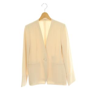 トリアセジョーゼットノーカラージャケット 38 アイボリー /DF OS