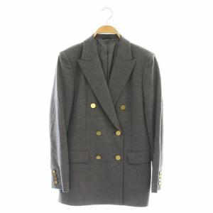 ウール ダブルジャケット テーラードジャケット 金ボタン 36 グレー /ES OS