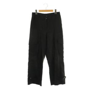 24SS ラミーミックスカーゴパンツ リネン混 40 ブラック /DO OS