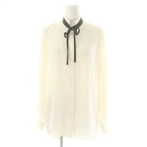 ポリエステルツイルハイショクナロータイブラウス 長袖 2 ホワイト /HK OS