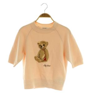 24SS Lily Bear ハートモチーフニット セーター カットソー 五分袖 ONE ピンク /MY