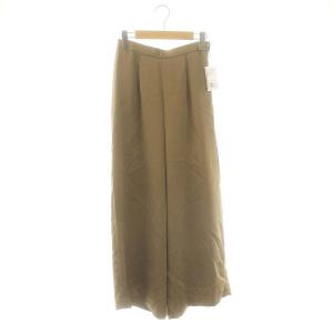 ヘビーサテンワイドパンツ タック 36 茶 ブラウン /AT OS