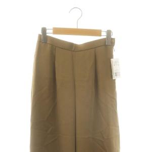 IENA ヘビーサテンワイドパンツ タック 36 茶 ブラウン /AT OS