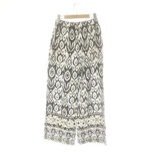 JOURNAL STANDARD relume 23SS リネンレーヨンエスニックプリントパンツ ワイドパンツ 36 ブラック ホワイト /DF OS
